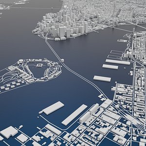 New York City Skyline Map terrain relief