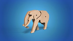 Wooden Animal Toy Elephant