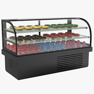 dessert display refrigerator donuts 3D model