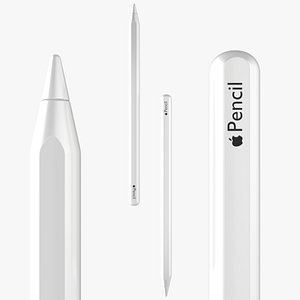 3D Apple 2nd Generation Pencil 2 model