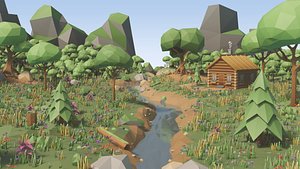 3D model Low Poly Meadow Environment Pack