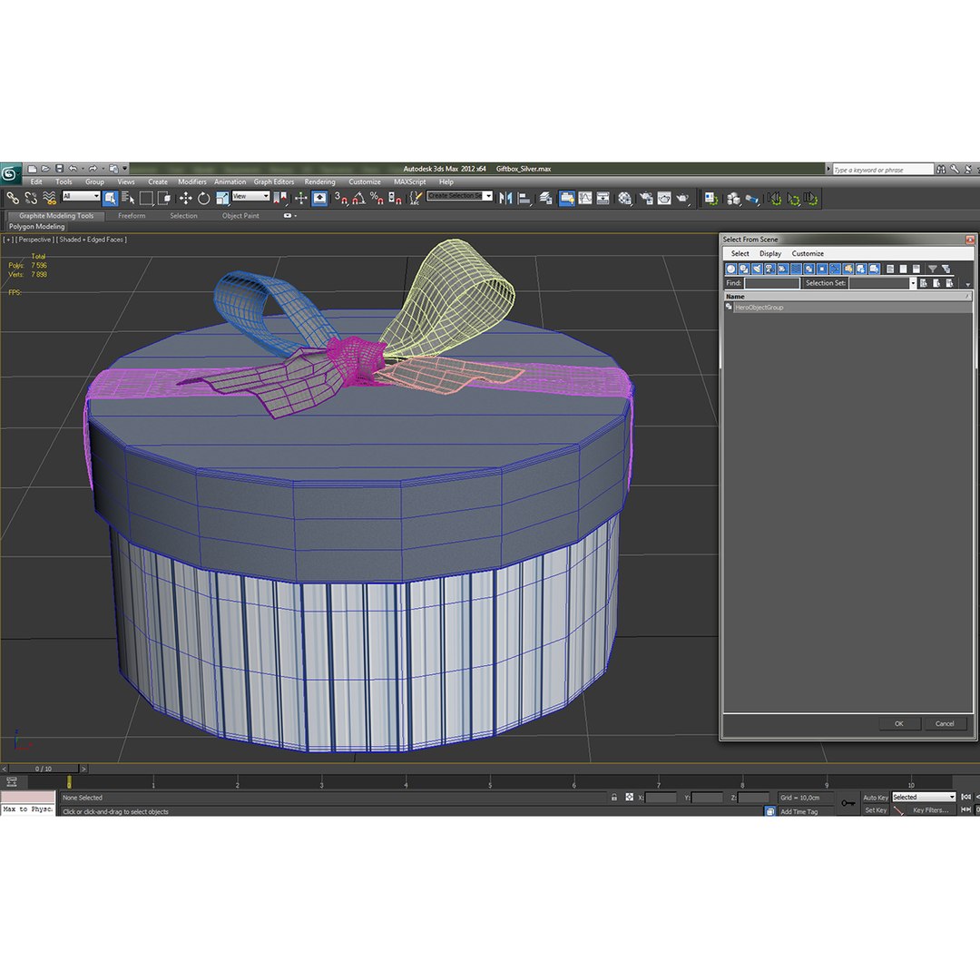 giftbox 5 silver 3d model