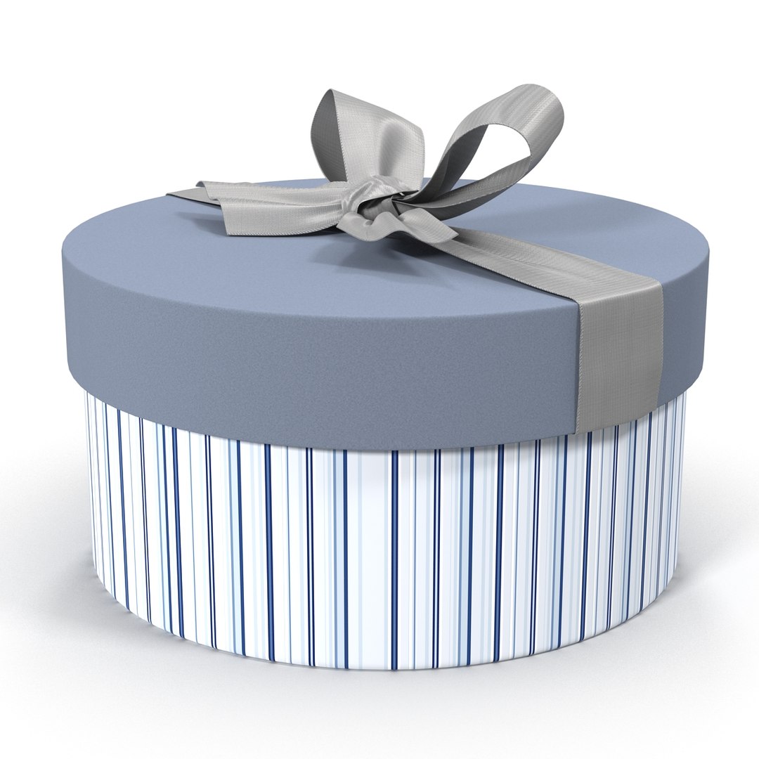 giftbox 5 silver 3d model