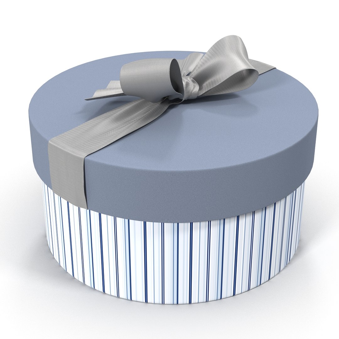 giftbox 5 silver 3d model