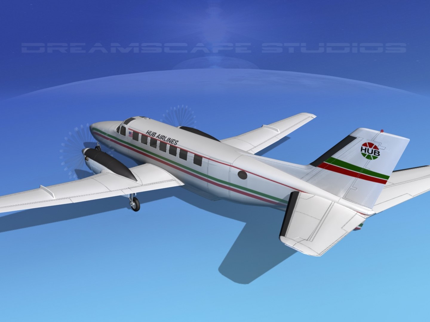 3d Beechcraft Airliner Model