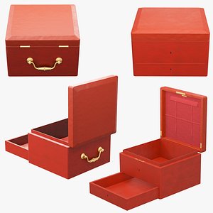 Royal Red Wooden Jewelry Box