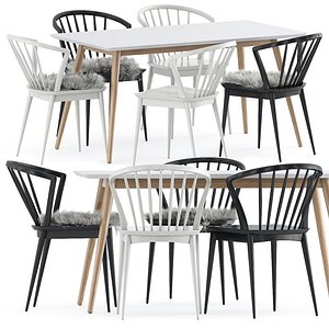 Laura chair and Tell Dining Table 3D