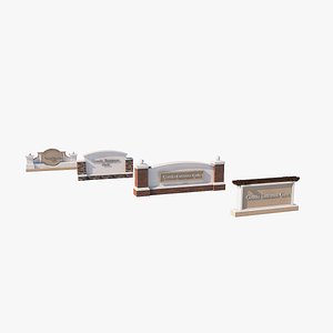 3D model condo entrance signs