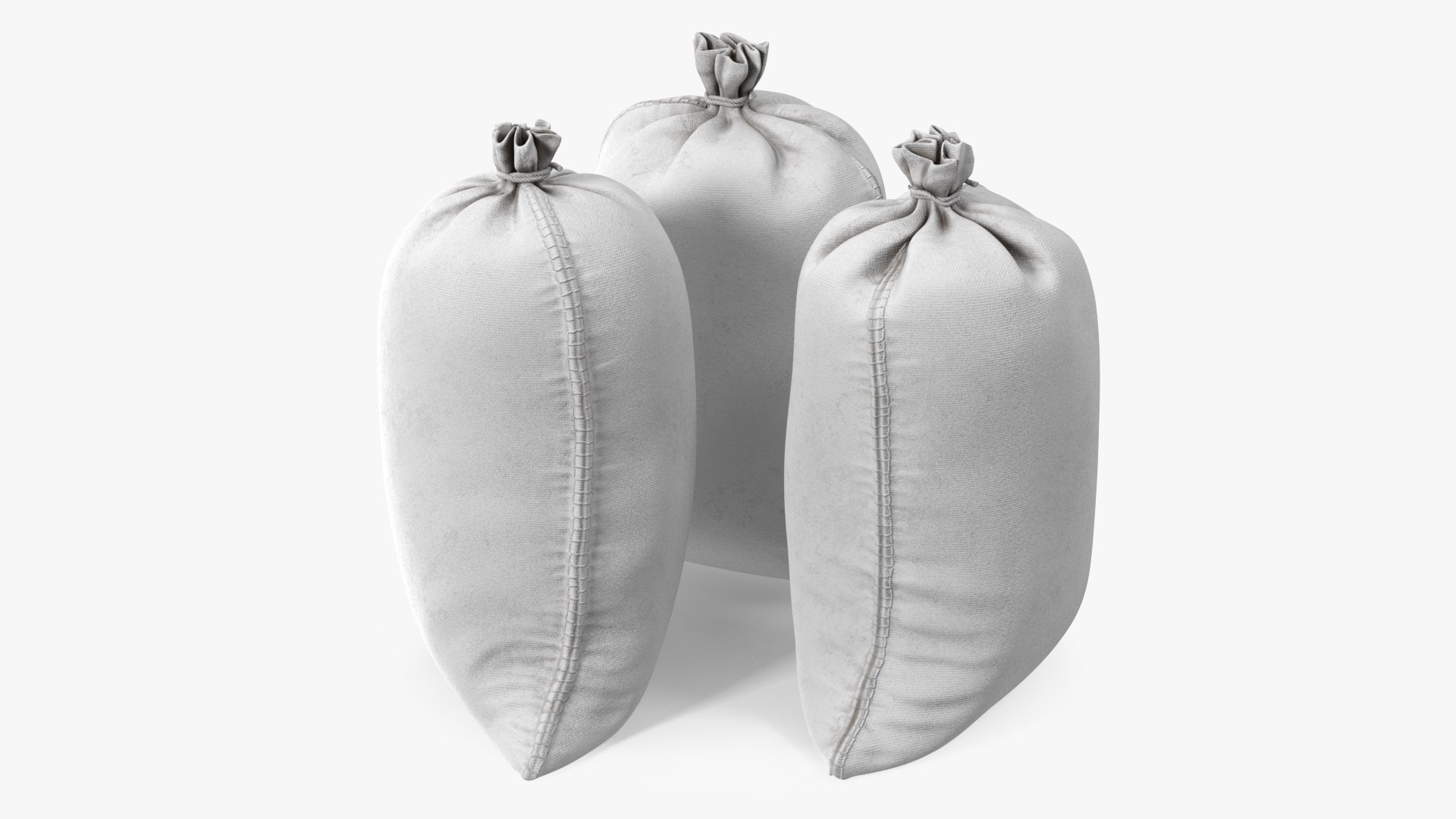 White Polypropylene Sandbags 3D model preview