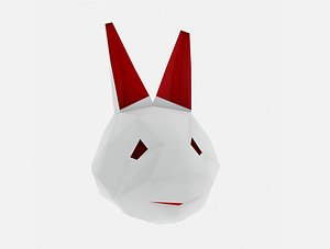 3D Paper Rabbit Mask model