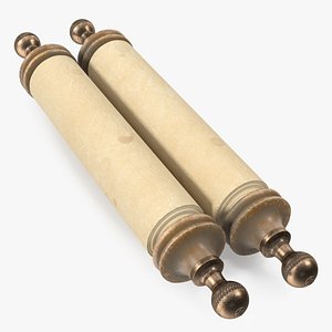 Rolled Up Paper Scroll Old 3D model