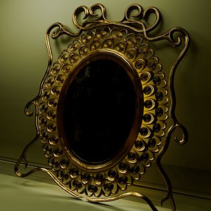 Miroir Ancien en Laiton Sculpte