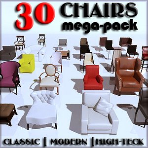 chairs classic modern 3d model