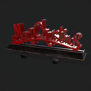 Merry Christmas Stocking Stand 3D model