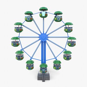 Animated ferris wheel v2 3D model