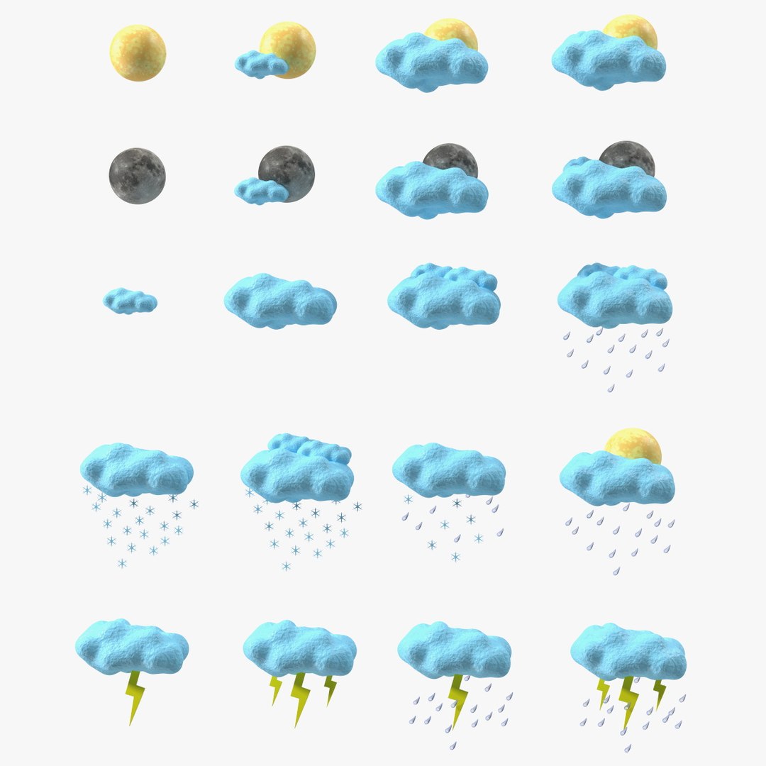 Weather Symbols 3D model preview