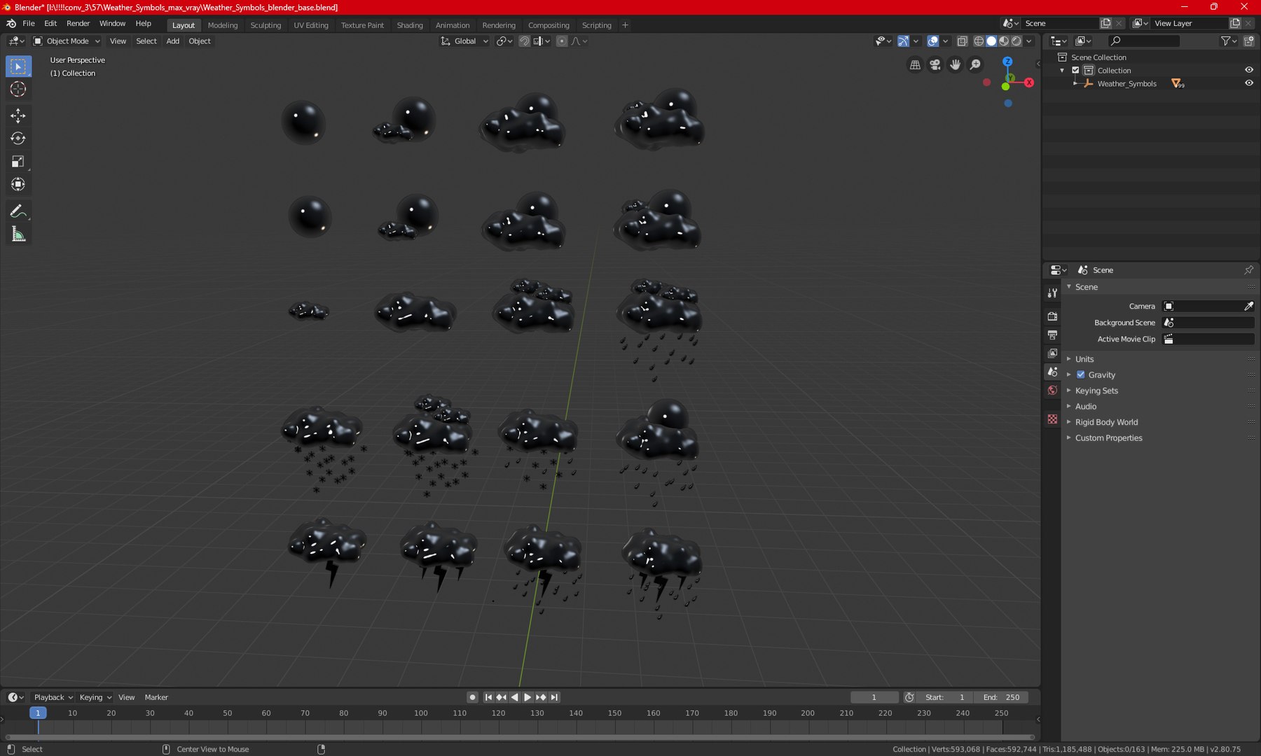Weather Symbols 3D model - TurboSquid 2070447