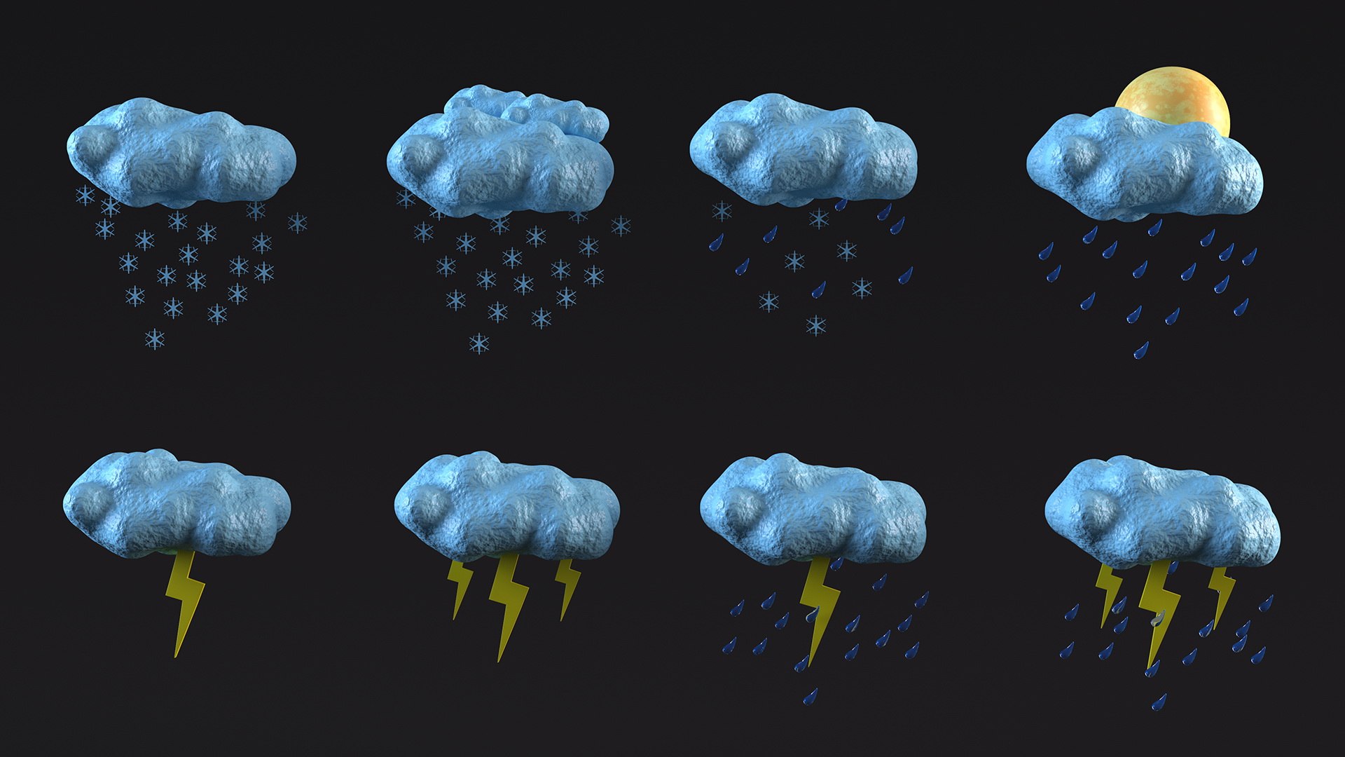 Weather Symbols 3D Model - TurboSquid 2070447