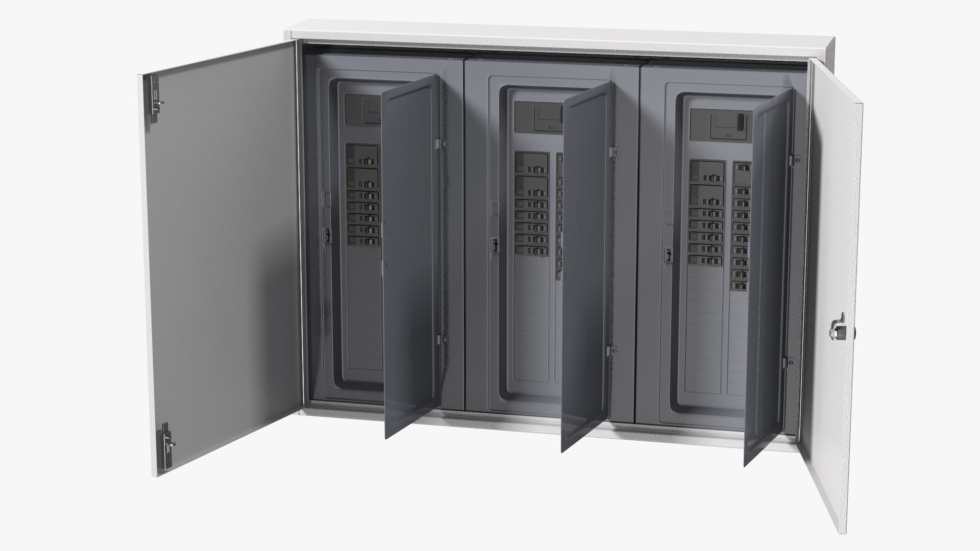 Industrial Large Cabinet With Fuses 3D model preview