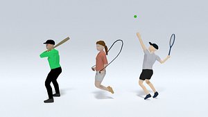 3D kid playing model