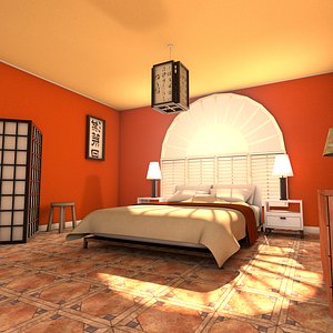 designs zen bedroom interior 3d model