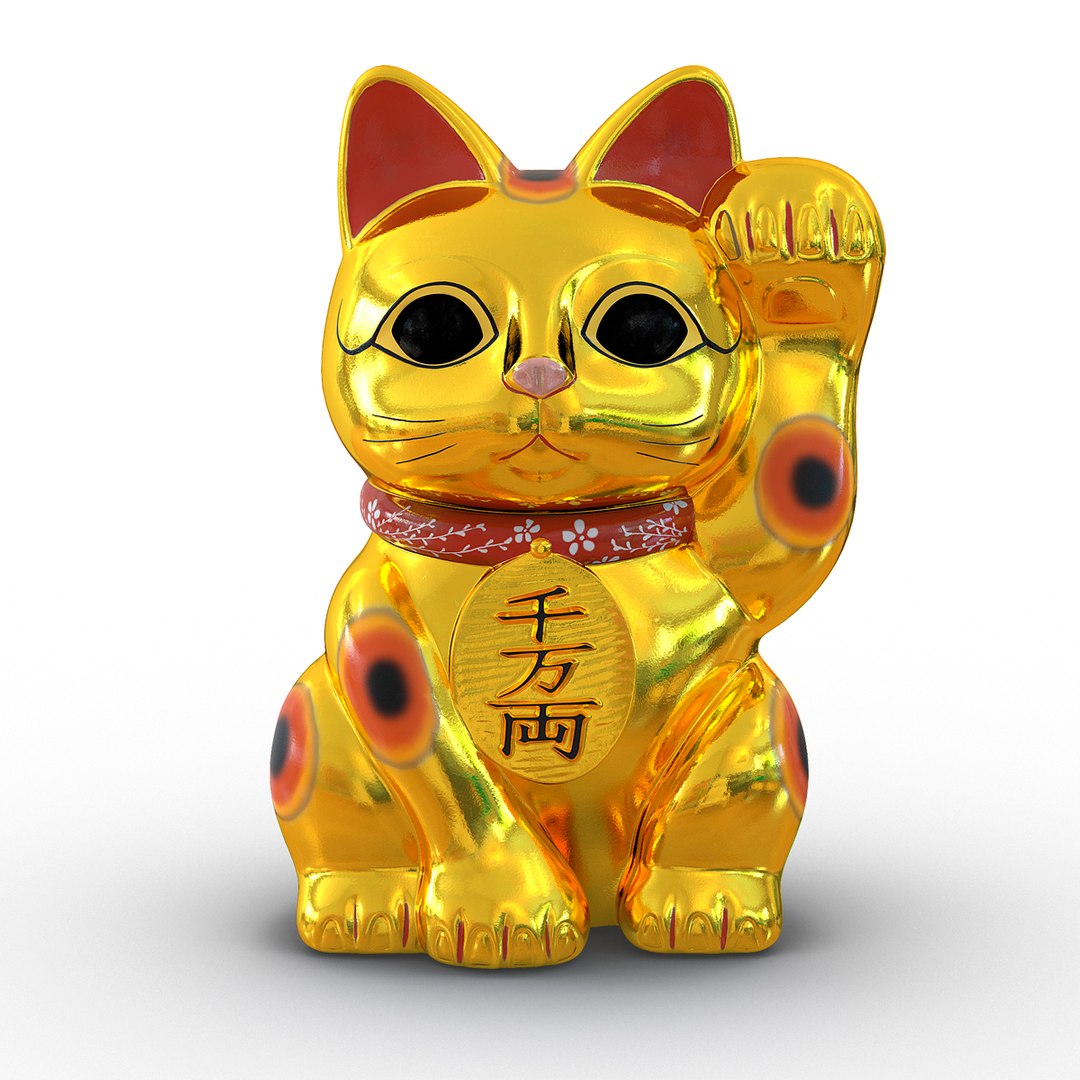 Maneki Neko 2 Golden 3D model preview