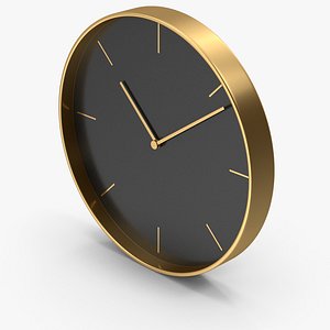 Gold Wall Clock 3D model
