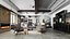 Modern living room  - dining room  fireplace