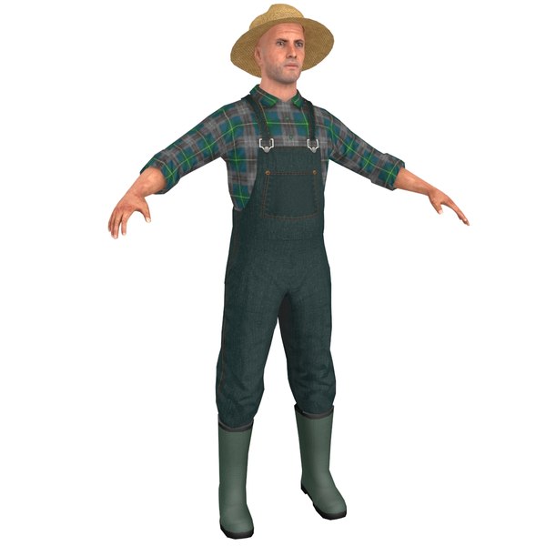 farmer man straw 3D model