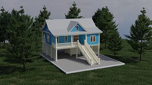 3D Semi Modern House 1 model
