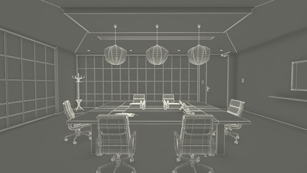 Furnished Office Meeting Room 3D model - TurboSquid 2051111