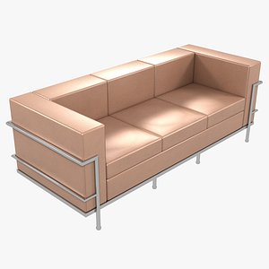 3D le corbusier sofa lc2