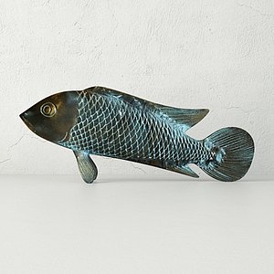 asian koi sculpture 3D model