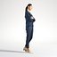 People Woman Asian Business Suit Standing Low poly Emily 003