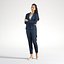 People Woman Asian Business Suit Standing Low poly Emily 003