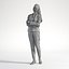 People Woman Asian Business Suit Standing Low poly Emily 003