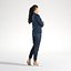 People Woman Asian Business Suit Standing Low poly Emily 003