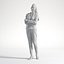 People Woman Asian Business Suit Standing Low poly Emily 003