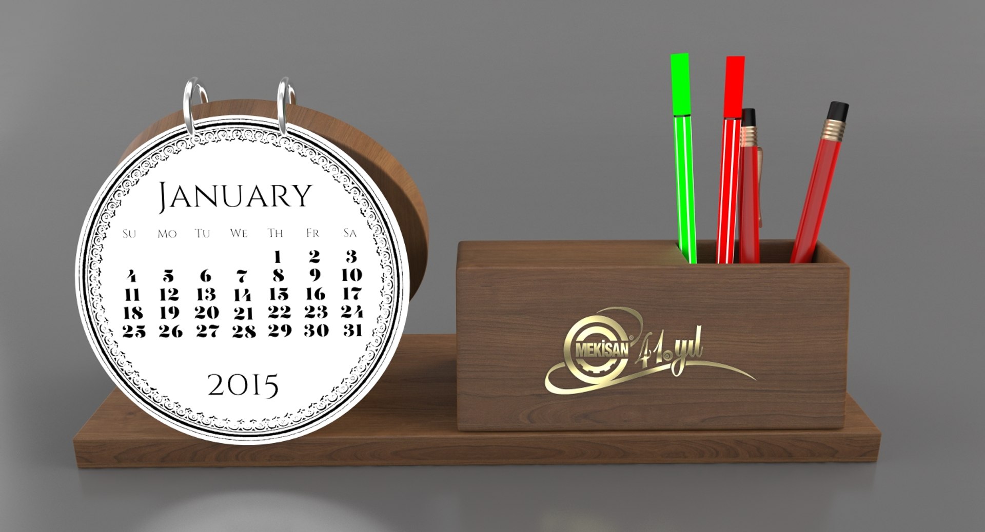 Wooden Desktop Calendar Max