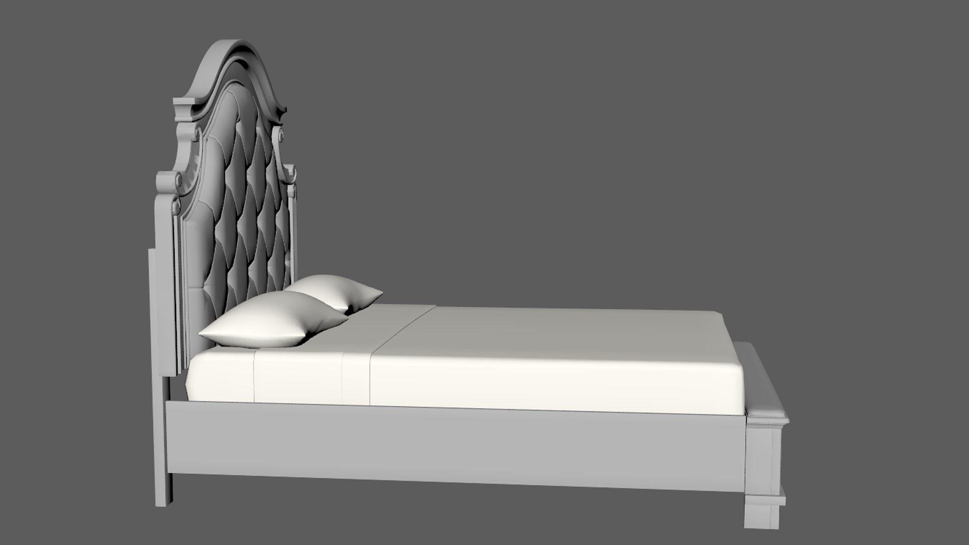 3D Model Upholstered Cot With Bed - TurboSquid 2173187