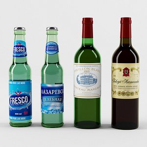 mineral water wine 3D model