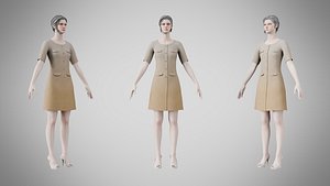 3D model Dress 37 Grullo With Design