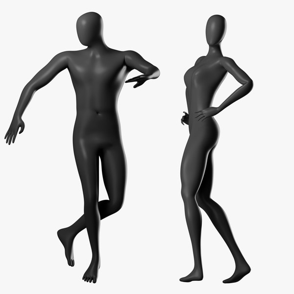 Rigged Male and Female Mannequin 3D model