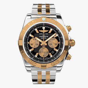 breitling chronomat steel gold 3d model