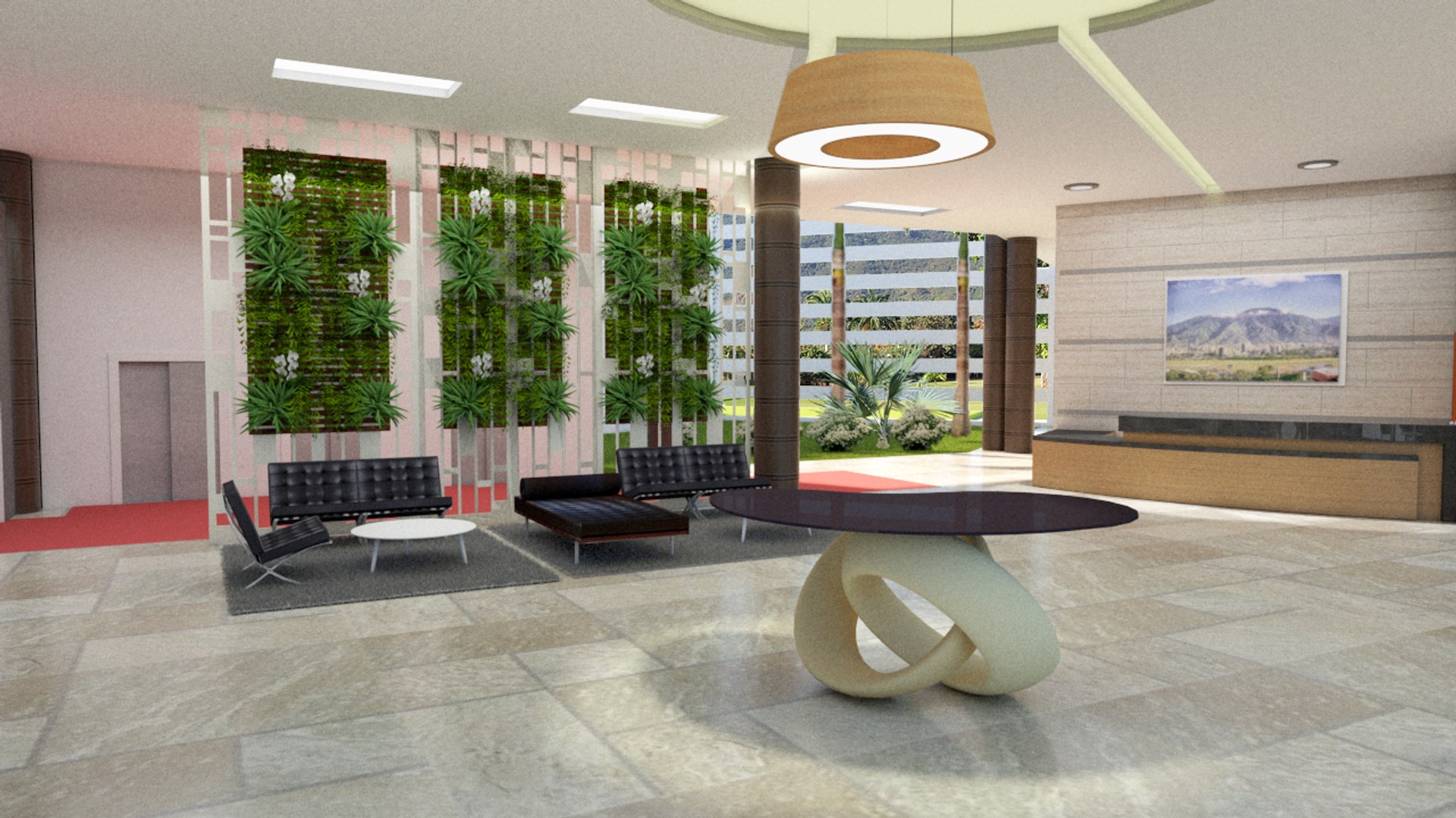 Interior design hotel lobby 3D model - TurboSquid 1265121