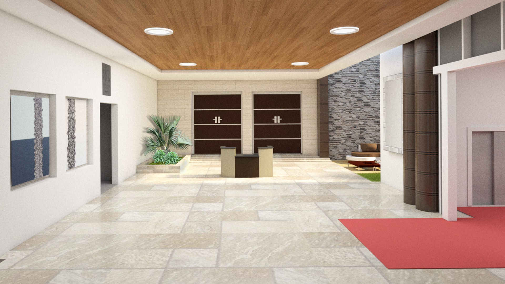Interior design hotel lobby 3D model - TurboSquid 1265121