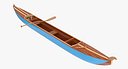 Canoe with Paddle 3D Model