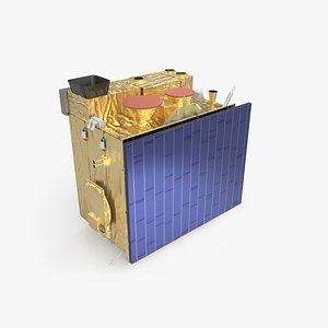 COMS-1 Satellite with Closed Solar Panels