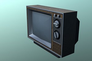 1980s crt tv 3d model