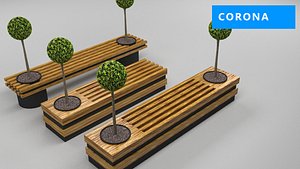 bench corona v-ray set model